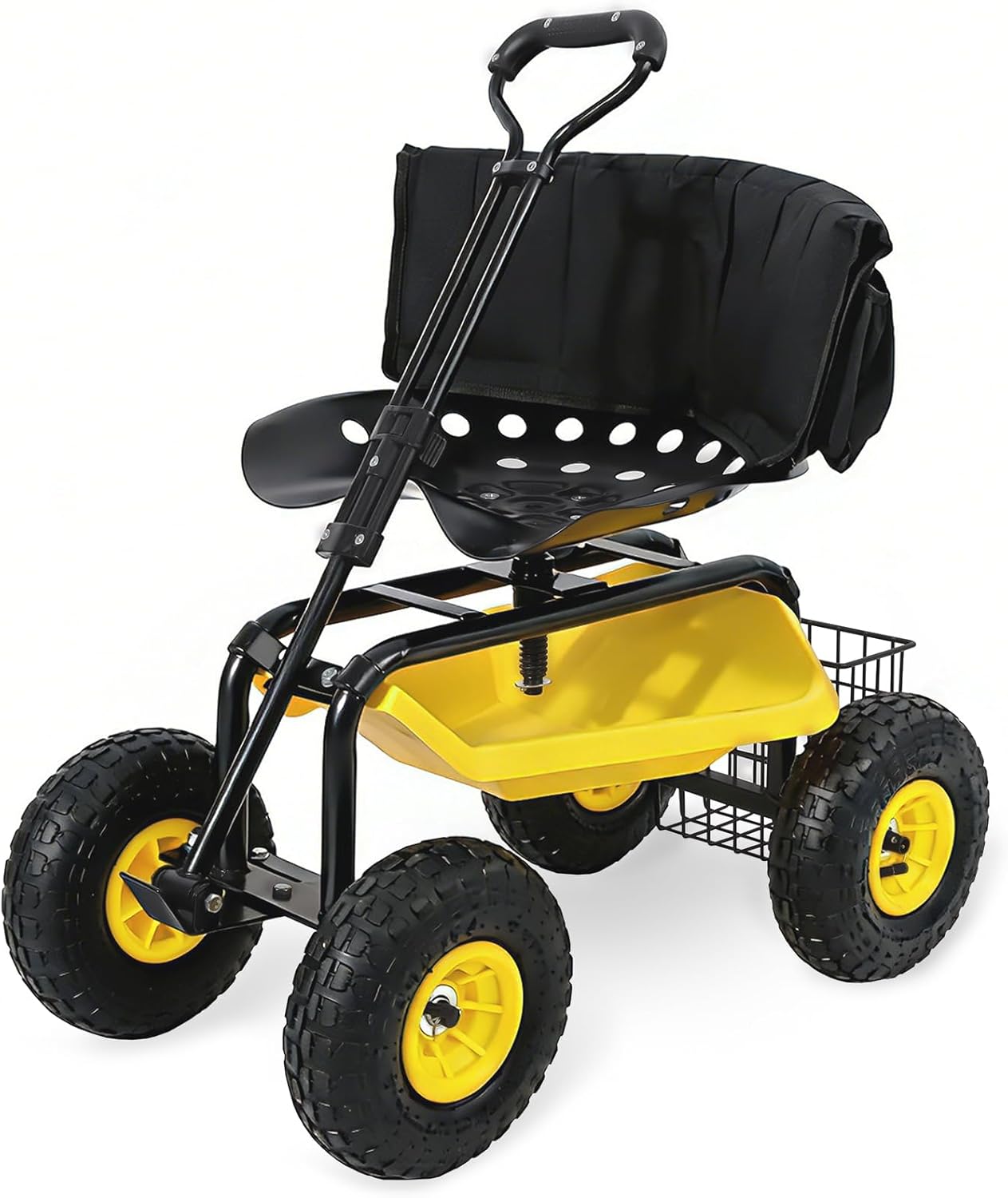 Gardening Tools For Seniors - Heavy Duty Garden Scooter with Adjustable