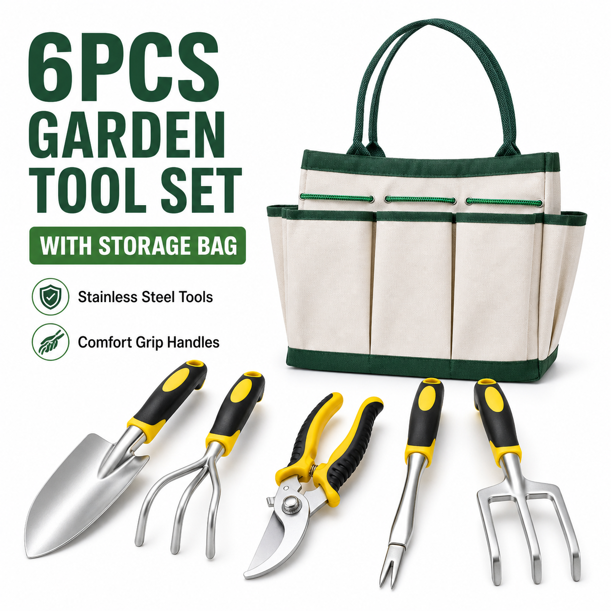 Gardening Tools Organiser - 6PCS Garden Hand Tool Set with