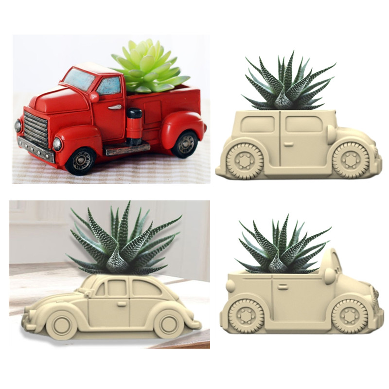 Gardening Tools Cute - 3D Car succulent plant flowerpot resin