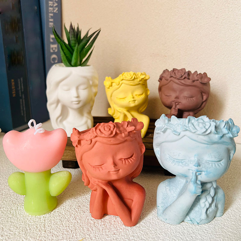 Cute Girl Plant Pot Silicone M – обзор и цена Gardening Tools Cute
