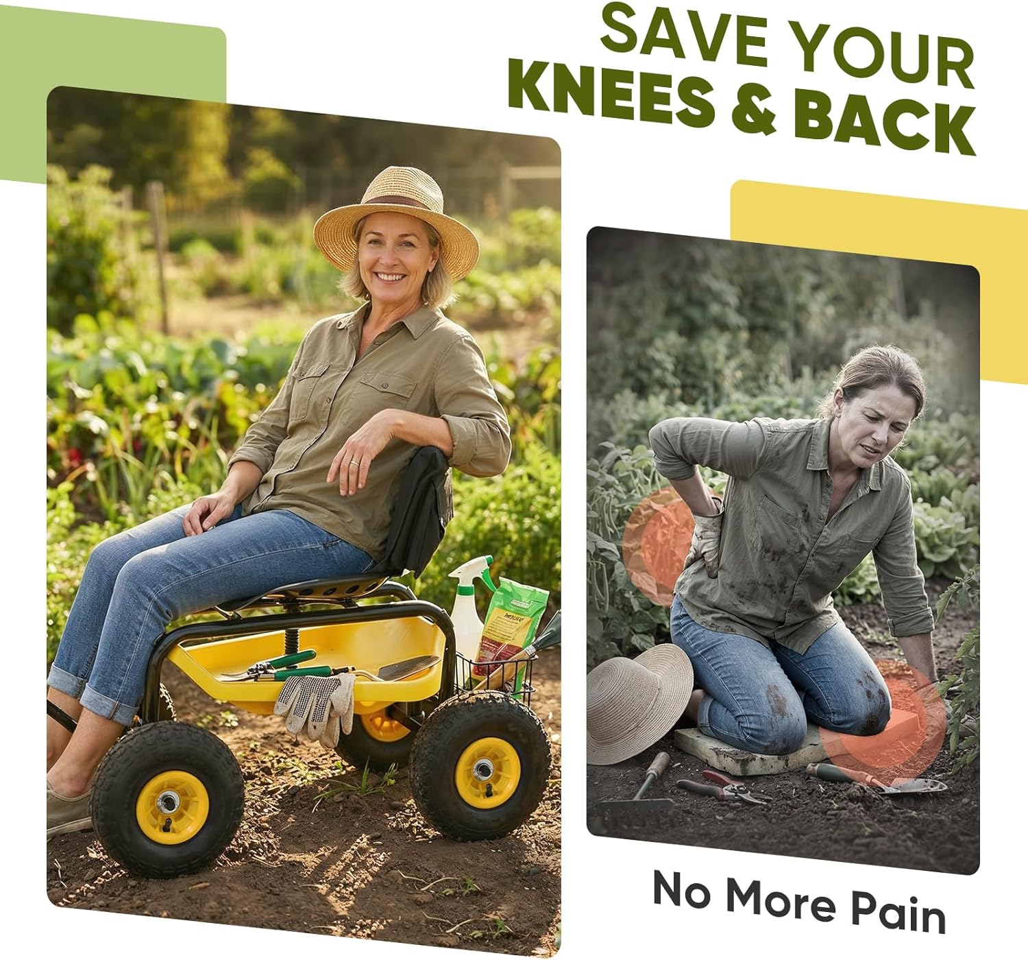 Heavy Duty Garden Scooter with – обзор и цена Gardening Tools For Seniors
