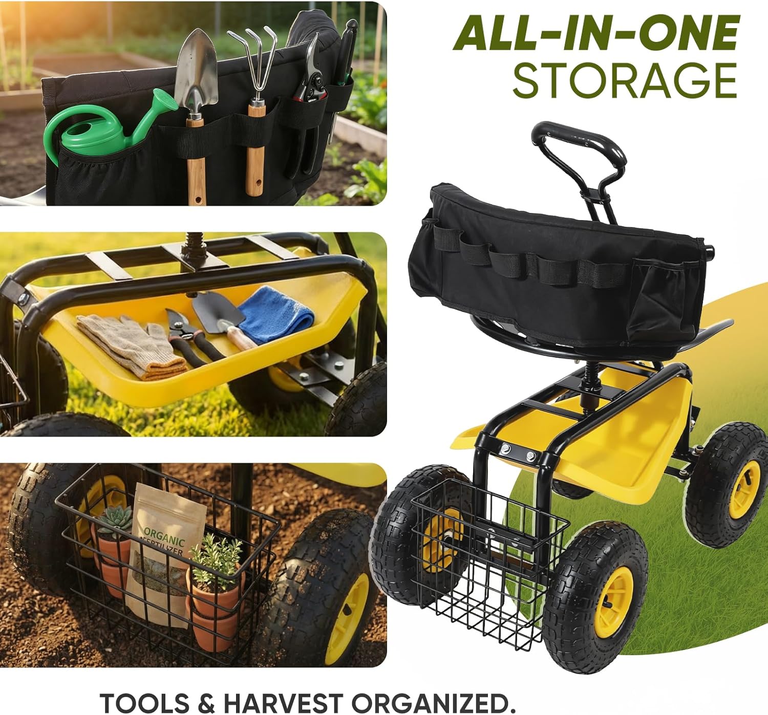Heavy Duty Garden Scooter with – обзор и цена Gardening Tools For Seniors