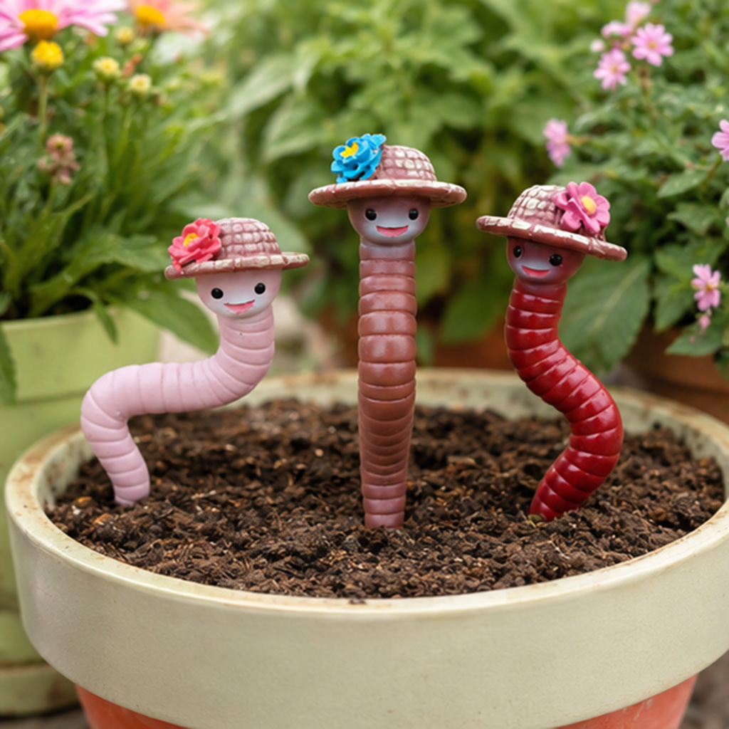 3Pcs Cute Resin Worm Garden St – обзор и цена Gardening Tools Cute