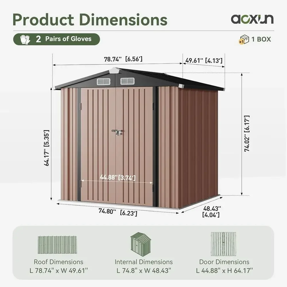 6.2x4ft Outdoor Storage Shed w – обзор и цена Gardening Tools Organiser